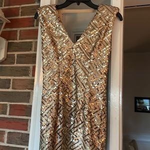 Gold Short Sequin Dress